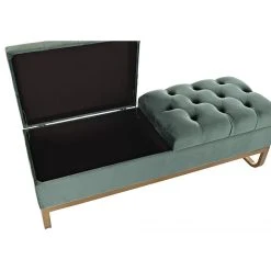 Pegane Banquette Coffre En Métal Coloris Vert Et Pieds Doré- Longueur 120 X... -Magasin Joss & Main banquette coffre en metal coloris vert et pieds dore longueur 120 x profondeur 40 x hauteur 44 cm 13600986 37358574 1140x1140