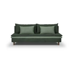 SANS MARQUE Banquette Convertible 3 Places MASSA - Tissu Vert Kaki - L 195 X P 86 ...