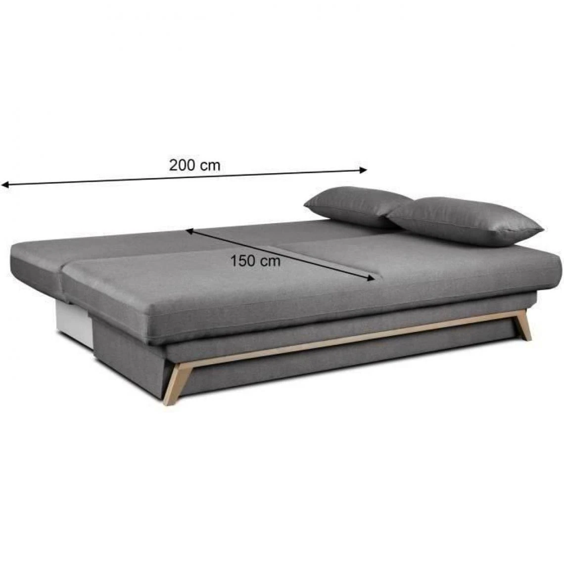 SANS MARQUE Banquette Convertible Avec Coffre - Tissu Gris - L 202 X P 98 X H 98 C... 4 SANS MARQUE Banquette Convertible Avec Coffre - Tissu Gris - L 202 X P 98 X H 98 C... – Image 4