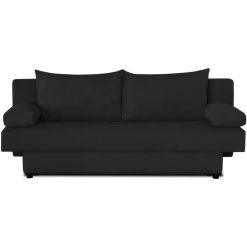 Marque Generique Banquette Convertible PIRY 3 Places - Tissu Noir - Classique - L 187 X...