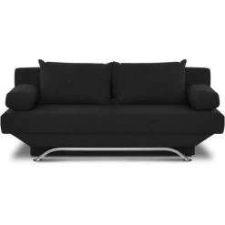 Unknown Banquette Convertible TEIJO 3 Places - Tissu Noir - Contemporain - L18...