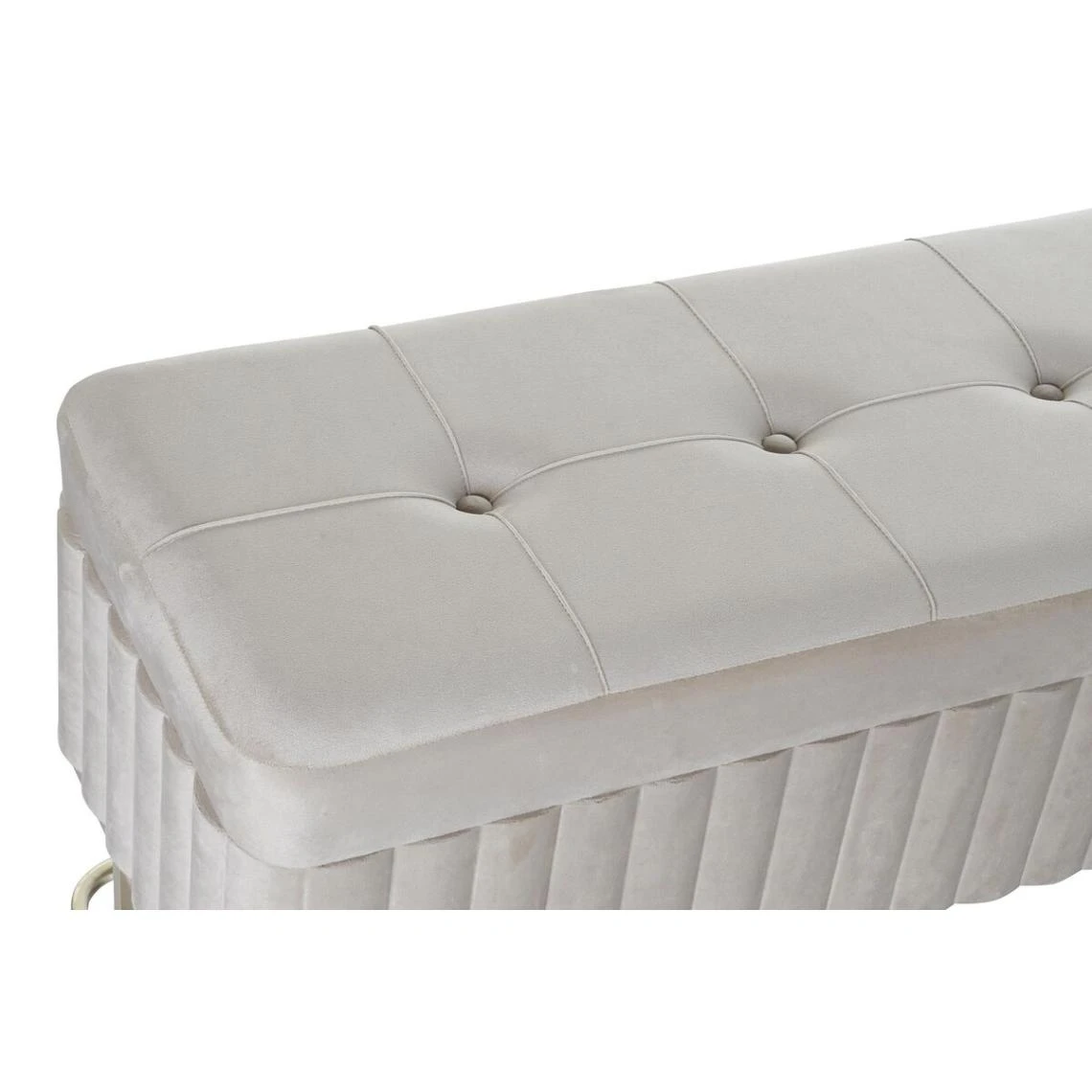 Banquette DKD Home Decor Beige Doré Métal (108 X 41 X 47 Cm) 4 Banquette DKD Home Decor Beige Doré Métal (108 X 41 X 47 Cm) – Image 4