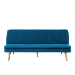 Baita Banquette ELIO Convertible Velours Bleu 3 Places