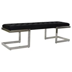 Pegane Banquette En Acier Coloris Noir - Longueur 140 X Profondeur 40 X Haute...