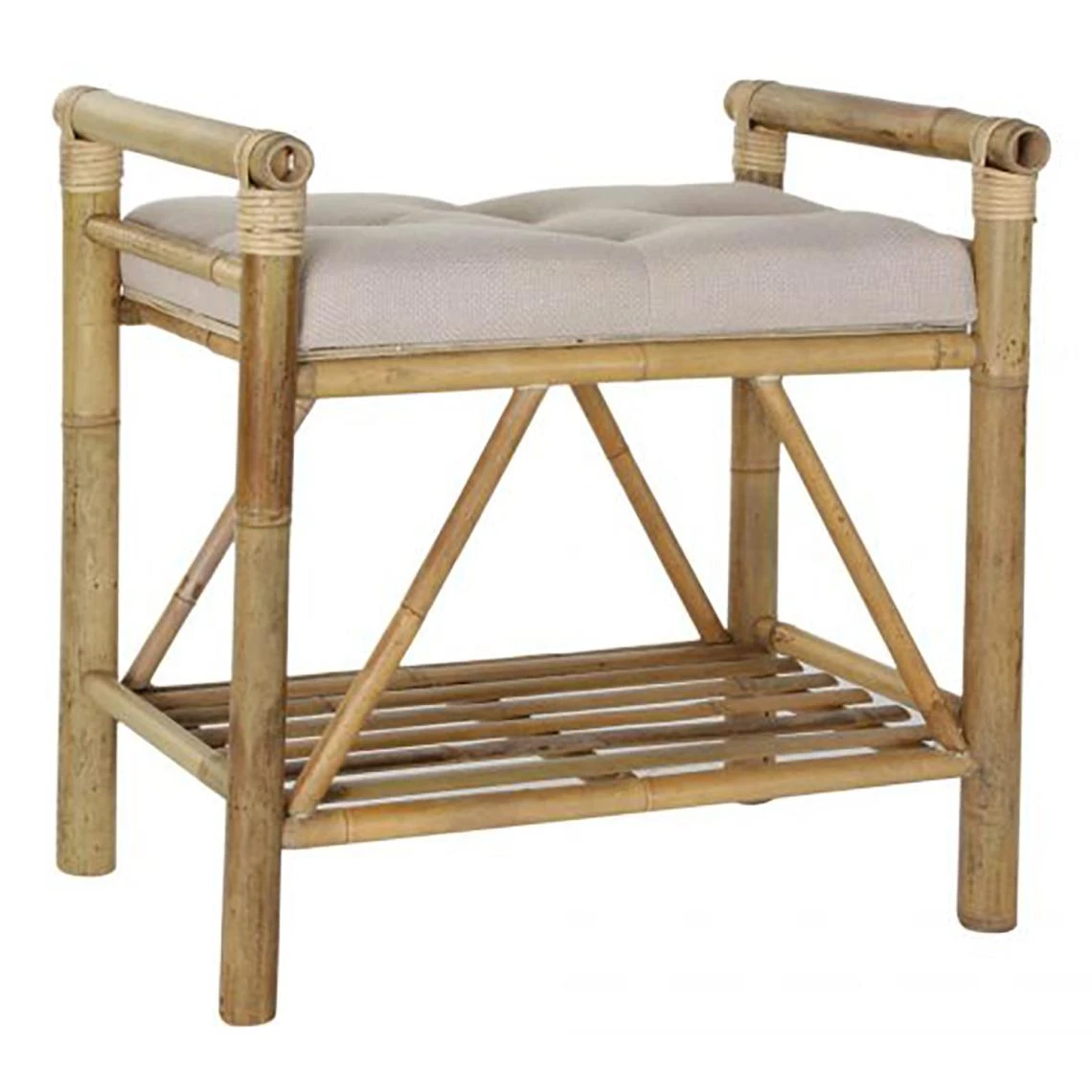 Pegane Banquette En Bambou Coloris Beige/Marron - Longueur 55 X Profondeur 36... 1 Pegane Banquette En Bambou Coloris Beige/Marron - Longueur 55 X Profondeur 36...