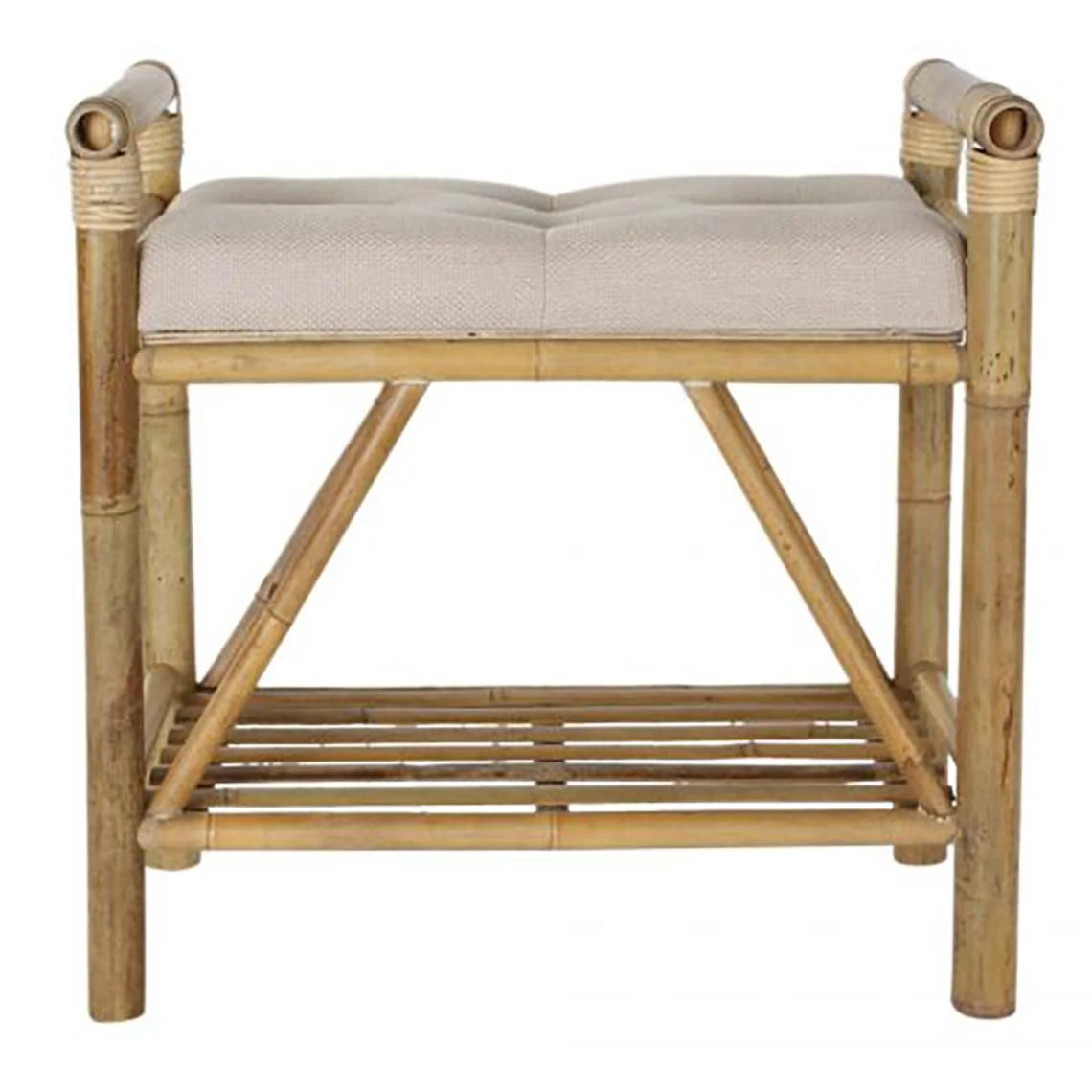 Pegane Banquette En Bambou Coloris Beige/Marron - Longueur 55 X Profondeur 36... 2 Pegane Banquette En Bambou Coloris Beige/Marron - Longueur 55 X Profondeur 36... – Image 2