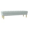 Pegane Banquette En Bois De Caoutchouc / Polyester Coloris Bleu - Longueur 15...