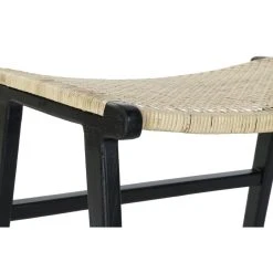 Pegane Banquette En Bois De Teck Noir Et Rotin Coloris Naturel - Longueur 65... -Magasin Joss & Main banquette en bois de teck noir et rotin coloris naturel longueur65 x profondeur47 x hauteur40 cm 13499574 36971582 1140x1140