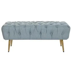 Pegane Banquette En Métal Bleu- Longueur 103 X Profondeur 46 X Hauteur 42 Cm -Magasin Joss & Main banquette en metal bleu longueur 103 x profondeur 46 x hauteur 42 cm 13600936 37358336 1140x1140