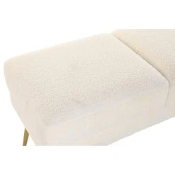 Magasin Joss & Main -Magasin Joss & Main banquette en metal coloris blanc et pieds dore longueur 106 x profondeur 45 x hauteur 50 cm 13600908 37358198 1140x1140