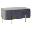 Pegane Banquette En Métal Coloris Gris Et Pieds Doré - Longueur 91 X Profon...