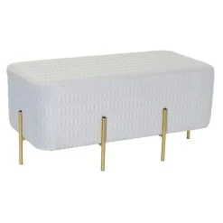 Pegane Banquette En Métal Et Polyester Coloris Bleu Ciel - Longueur 91 X Pro...