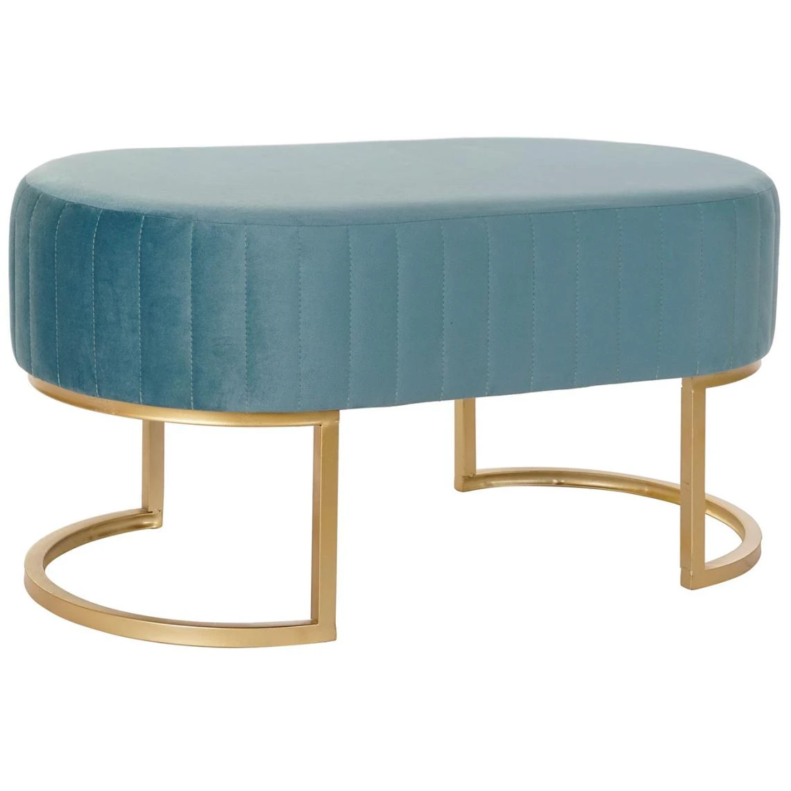 Pegane Banquette En Métal Et Velours Bleu - Longueur 90 X Profondeur 50 X Ha... 1 Pegane Banquette En Métal Et Velours Bleu - Longueur 90 X Profondeur 50 X Ha...