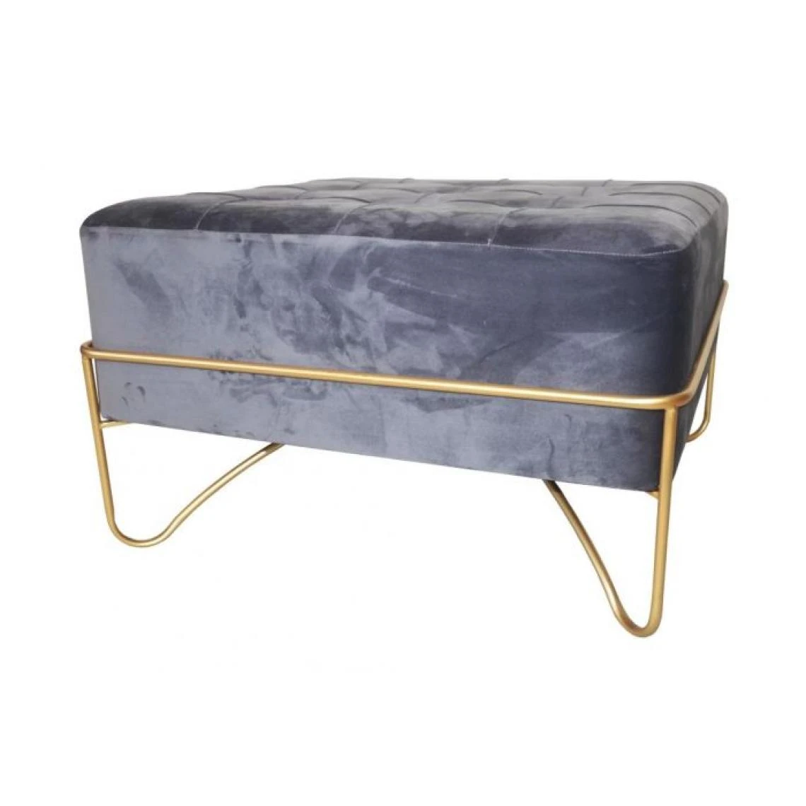 Pegane Banquette En Métal Et Velours Coloris Gris - Longueur 80 X Profondeur... 1 Pegane Banquette En Métal Et Velours Coloris Gris - Longueur 80 X Profondeur...