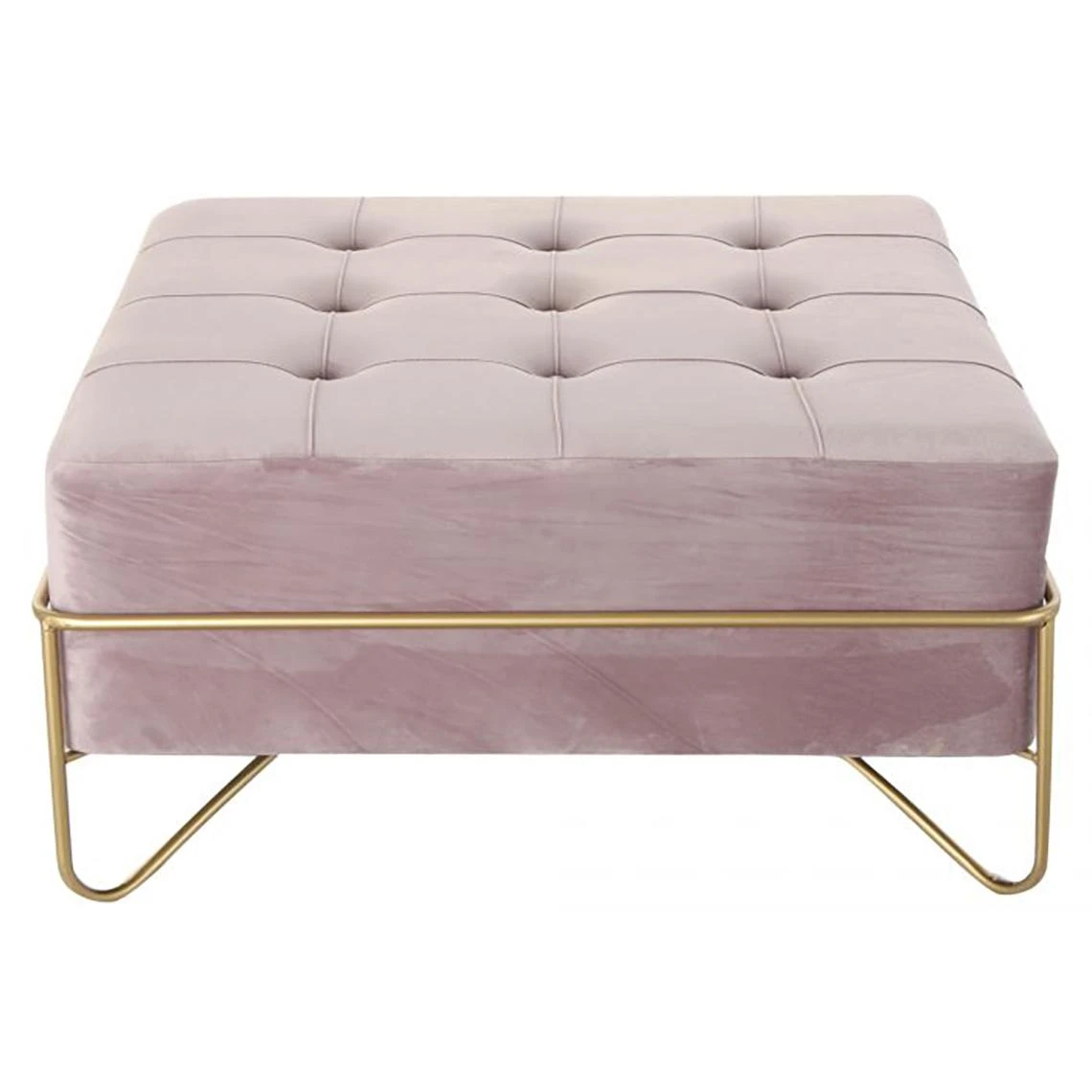 Pegane Banquette En Métal Et Velours Coloris Rose Et Pieds Doré - Longueur ... 2 Pegane Banquette En Métal Et Velours Coloris Rose Et Pieds Doré - Longueur ... – Image 2
