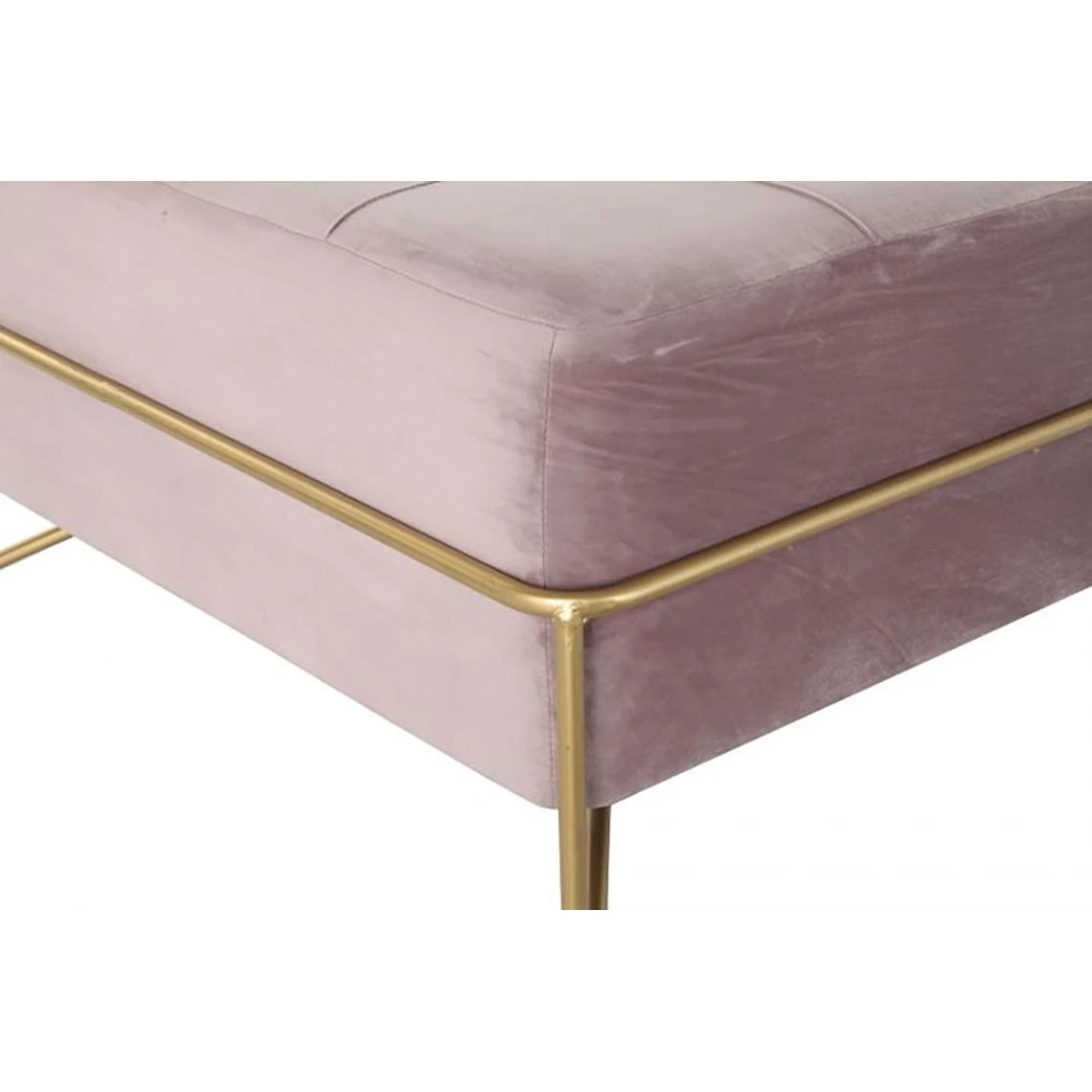 Pegane Banquette En Métal Et Velours Coloris Rose Et Pieds Doré - Longueur ... 3 Pegane Banquette En Métal Et Velours Coloris Rose Et Pieds Doré - Longueur ... – Image 3