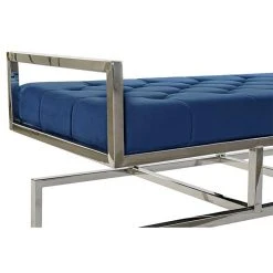 Pegane Banquette En Velours Bleu Et Pieds En Acier - Longueur 97 X Profondeur... -Magasin Joss & Main banquette en velours bleu et pieds en acier longueur 97 x profondeur 44 x hauteur 46 cm 13600966 37358476 1140x1140