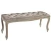 Pegane Banquette En Velours Et Bois De Caoutchouc Coloris Gris- Longueur 112 ...