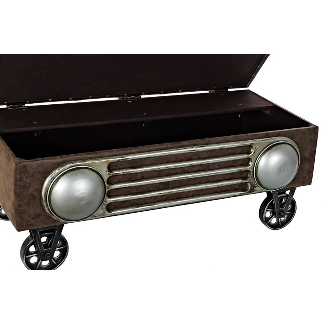 Pegane Banquette Voiture En Bois /PU Coloris Marron - Longueur 101 X Profonde... 3 Pegane Banquette Voiture En Bois /PU Coloris Marron - Longueur 101 X Profonde... – Image 3