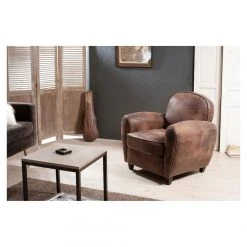 MACABANE Fauteuil Club Vintage En Microfibre - Marron -Magasin Joss & Main bbac8d20 b054 4173 88fb 3b6842d29a0b zoom prd 3s 1140x1140