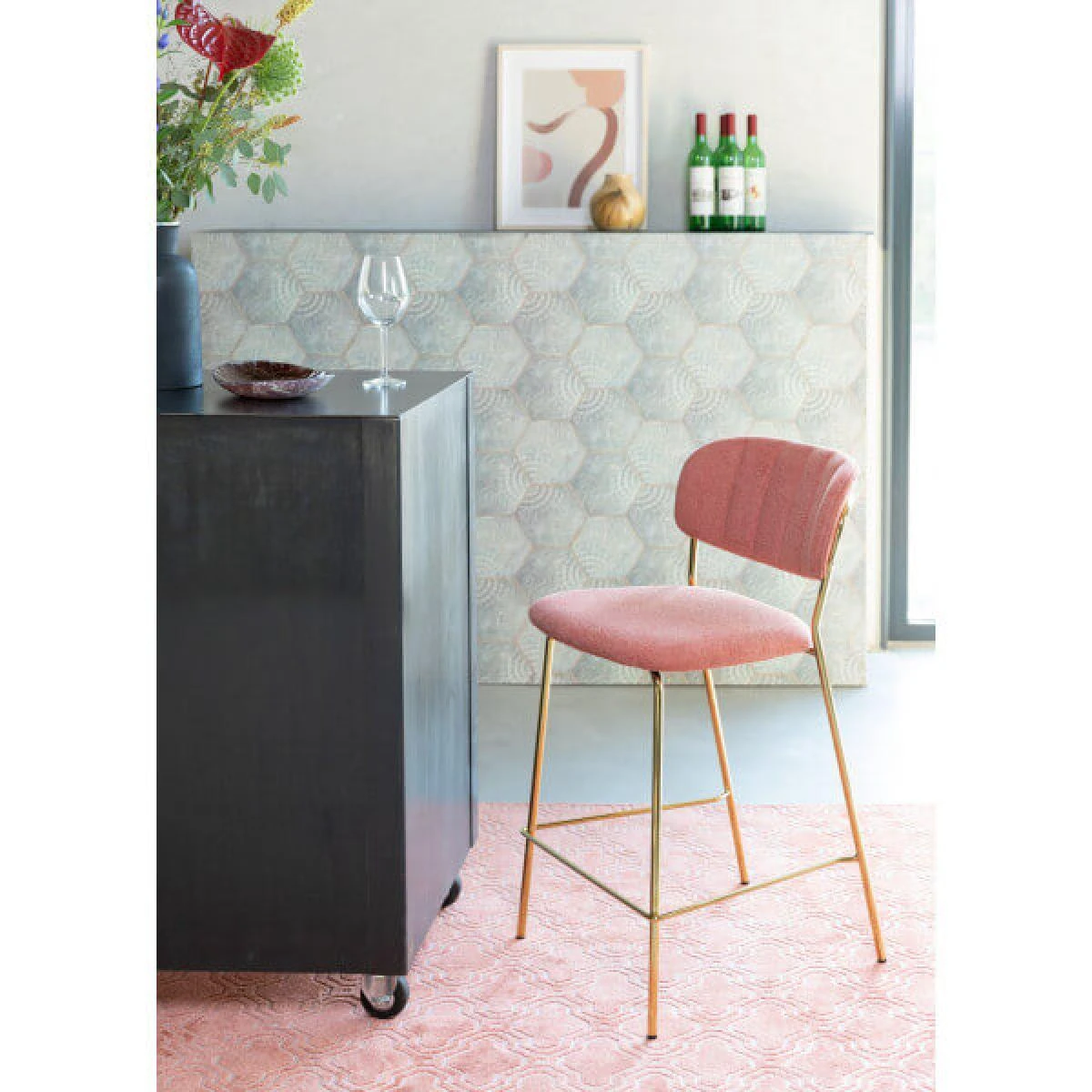 Mathi Design BELLAGIO - Tabouret De Comptoir Rose 5 Mathi Design BELLAGIO - Tabouret De Comptoir Rose – Image 5