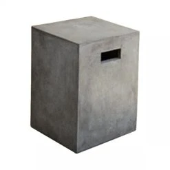 Mathi Design BETON - Tabouret Cube En Béton Gris