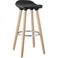 Altobuy BIBENNE - Lot De 2 Tabourets De Bar Noir Et Pieds Aspect Bois -Magasin Joss & Main bibenne lot de 2 tabourets de bar noir et pieds aspect bois 12828186 34587144 1140x1140