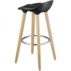 Altobuy BIBENNE - Lot De 2 Tabourets De Bar Noir Et Pieds Aspect Bois -Magasin Joss & Main bibenne lot de 2 tabourets de bar noir et pieds aspect bois 12828186 34587146 1140x1140