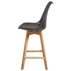 SANS MARQUE BJORN Lot De 2 Tabourets De Comptoir Pieds En Bois Hetre Massif - Reve... -Magasin Joss & Main bjorn lot de 2 tabourets de comptoir pieds en bois hetre massif revetement simili noir scandinave assise h 65cm 7555398 23354695 1140x1140