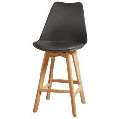 SANS MARQUE BJORN Lot De 2 Tabourets De Comptoir Pieds En Bois Hetre Massif - Reve... -Magasin Joss & Main bjorn lot de 2 tabourets de comptoir pieds en bois hetre massif revetement simili noir scandinave assise h 65cm 7555398 23354697 1140x1140