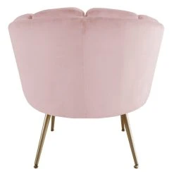 MENZZO Fauteuil Arrondi Brenda Velours Rose -Magasin Joss & Main brenda lsr19127 velours rose dos2