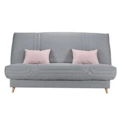 SANS MARQUE BULTEX Clic Clac MONA 3 Places - Tissu Gris - L 192 X P 95 X H 101