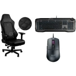 Noblechairs HERO - Noir/Noir + Horde Gris - Semi-mécanique