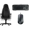 Noblechairs ICON - Noir/Blanc + Horde Gris + Burst Core Noire