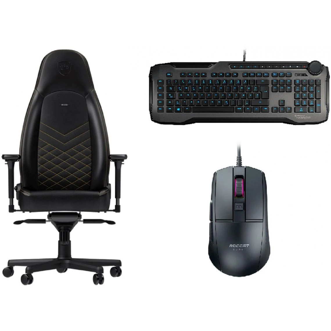 Noblechairs ICON - Noir/Or + Horde Gris + Burst Core Noire 1 Noblechairs ICON - Noir/Or + Horde Gris + Burst Core Noire