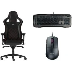 Noblechairs EPIC - Noir/Rouge + Horde Gris + Burst Core Noire