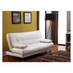 Vente-unique Canapé Convertible Clic-clac MAXIME En Simili - Blanc -Magasin Joss & Main canape 165288
