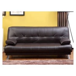 Vente-unique Canapé Convertible Clic-clac MAXIME En Simili - Marron -Magasin Joss & Main canape 167448 2