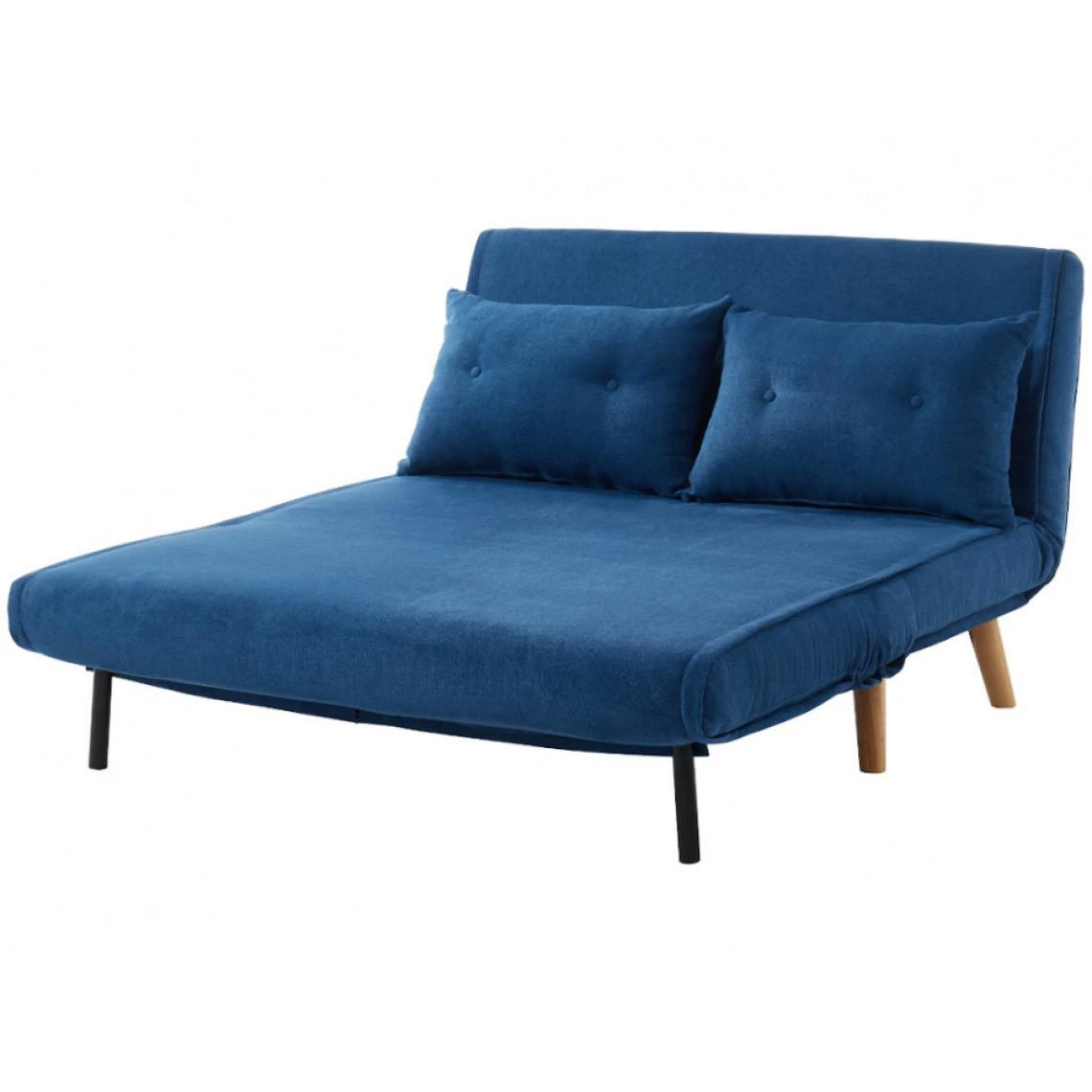 Vente-unique Canapé 2 Places Convertible En Tissu VALERIO - Bleu 5 Vente-unique Canapé 2 Places Convertible En Tissu VALERIO - Bleu – Image 5