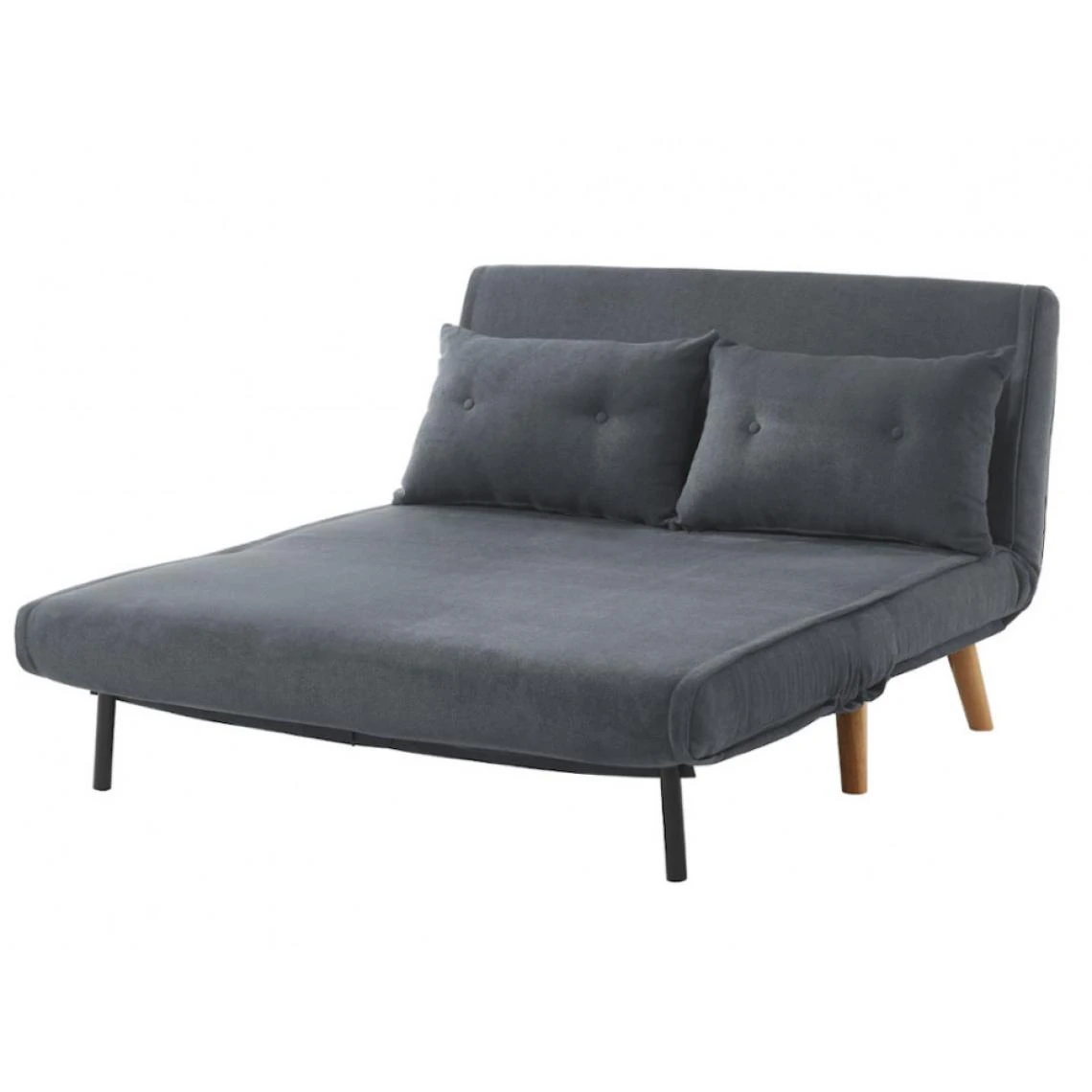 Vente-unique Canapé 2 Places Convertible En Tissu VALERIO - Gris 5 Vente-unique Canapé 2 Places Convertible En Tissu VALERIO - Gris – Image 5