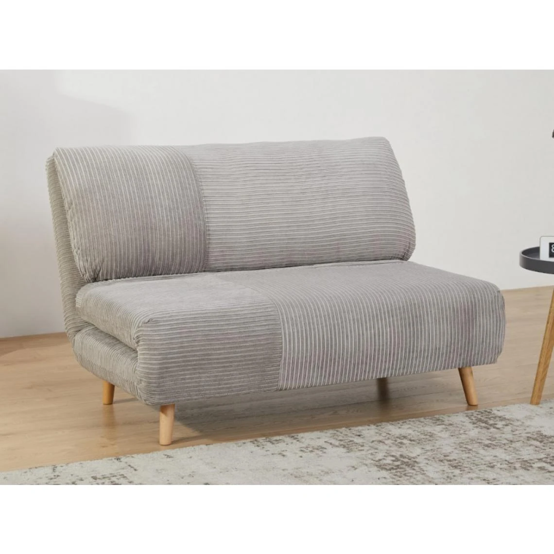 Vente-unique Canapé 2 Places Convertible En Velours Côtelé PALULA - Gris Clair 3 Vente-unique Canapé 2 Places Convertible En Velours Côtelé PALULA - Gris Clair – Image 3
