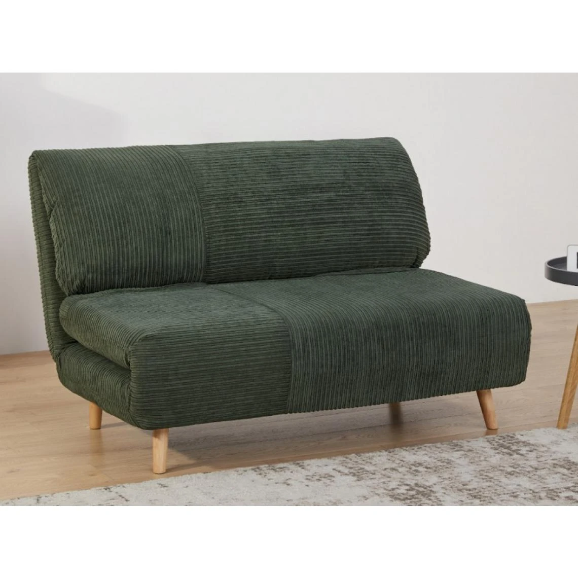 Vente-unique Canapé 2 Places Convertible En Velours Côtelé PALULA - Vert Foncé 3 Vente-unique Canapé 2 Places Convertible En Velours Côtelé PALULA - Vert Foncé – Image 3