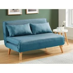 Vente-unique Canapé 2 Places Convertible POSIO En Tissu - Bleu