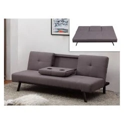 Vente-unique Canapé Convertible Clic-clac En Tissu PRAGUE Avec Dossier Central Rab... -Magasin Joss & Main canape 231249 2
