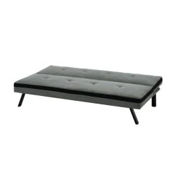 Vente-unique Canapé Convertible Clic-clac En Tissu SKALA - Gris Et Bande Noire -Magasin Joss & Main canape 289145