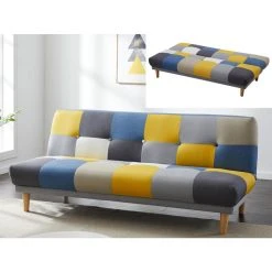 Vente-unique Canapé 3 Places Convertible Clic-clac En Tissu MARDAG - Patchwork Gri... 7 Vente-unique Canapé 3 Places Convertible Clic-clac En Tissu MARDAG - Patchwork Gri... -Magasin Joss & Main canape 3 places clic clac en tissu mardag patchwork gris bleu jaune 8242499 21010181 1140x1140