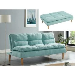 Vente-unique Canapé 3 Places Convertible Clic-clac En Tissu CHARLISE - Vert D'eau -Magasin Joss & Main canape 3 places convertible clic clac en tissu charlise vert deau 9173591 23951993 1140x1140