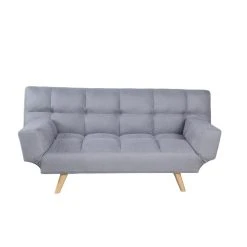 Vente-unique Canapé 3 Places Convertible Clic-clac En Tissu Gris ADENEO