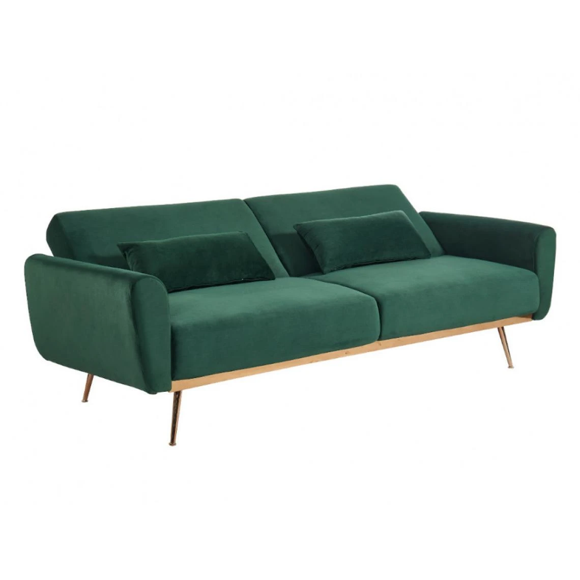 Vente-unique Canapé 3 Places Convertible Clic-clac En Velours LAUNEI - Vert Sapin 4 Vente-unique Canapé 3 Places Convertible Clic-clac En Velours LAUNEI - Vert Sapin – Image 4
