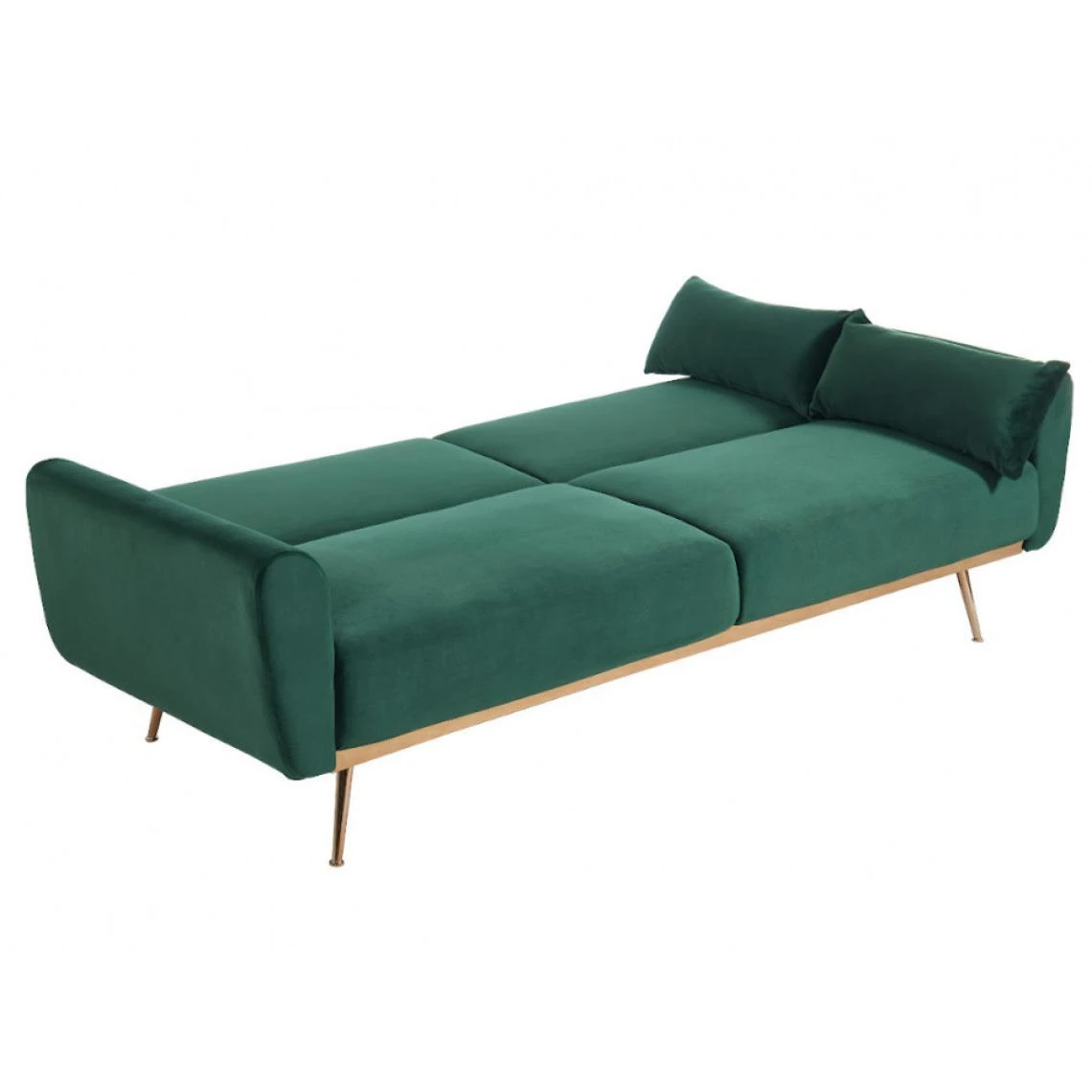 Vente-unique Canapé 3 Places Convertible Clic-clac En Velours LAUNEI - Vert Sapin 5 Vente-unique Canapé 3 Places Convertible Clic-clac En Velours LAUNEI - Vert Sapin – Image 5